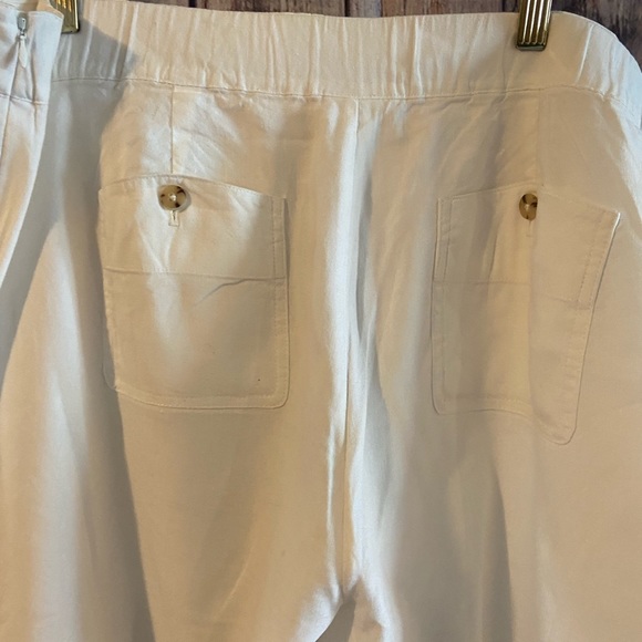 J Jill Off-White Linen Stretch Size 20 Crops - Picture 5 of 5